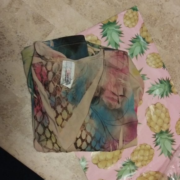 Lipstick Dress Low Cut Overlapping V-Neck Size Med, Elbow Length Sleeves Exotic - Picture 12 of 12